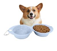 Portable Water Bowl for Dog - Dog Double Bowl | Foldable Food Dish for Hiking Adventures Traveling Road Trips Camping Park Outings Daily Walks Kittens