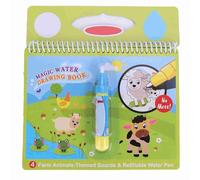 Portable Water Coloring Book Kids Educational Toy Gift for Easy Painting Vehicle Farm Dinosaur Beauty Makeup (Farm)