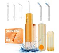 Portable Water Flosser for Teeth, Home & Travel Water Flosser with Detachable Dual Water Tank, Cordless Mini Water Dental Flosser, IPX7 Waterproof Rechargeable Oral Irrigator with 5 Jet Tips 3 Modes