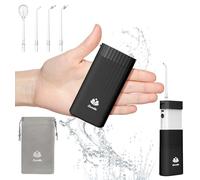 Portable Water Flosser for Teeth,Travel Water Flosser Picks,Mini Cordless Oral Irrigator Rechargeable Power Dental with Telescopic Water Tank, IPX7 Wateroproof for Brace & Sensitive Teeth Care,Black