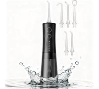 Portable Water Flosser Toothpick - Cordless Electric Global Irrigator for Adults and Sensitive Gums, 300ml Shoulder Straps, 5 Spray Points, IPX7 Waterproof for Travel, Rechargeable BPA Free