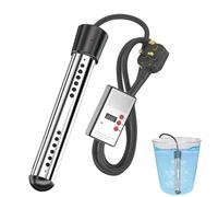 Portable Water Heater 2000W,Immersion Heater,Fast Heating Swimming Pool Heater with 304 Stainless Steel and Digital LCD Thermometer,Heats 5 Gallons in Minutes,for Home Camping Bath Pool Outdoor (A)