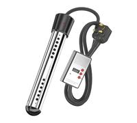 Portable Water Heater, Electric Immersion Water Heater, Stainless Steel Cover and Thermostat, Auto Shutoff, Submersible Water Heater for Hot Tub Heater (1500W)