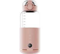 Portable Water Heater, Portable Water Heater for Baby Formula, 300ml Capacity, Cordless Portable Bottle Warmer, Easy to Carry and Suitable for Travel (Pink)