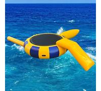 Portable Water Park - Inflatable Swim Bounce Platform with Slide, Tube & Diving Pillow for Lake Fun - Perfect for Amusement Centers & Summer Activities