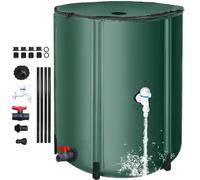 Portable Water Reservoir Foldable Rainwater Collection System with Top Grid Downspout Support Faucet and Lid Ideal for Efficient Water Harvesting and Outdoor Use