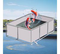 Portable Water Tank Cistern 2x2x0.9m Canvas Fish Pond Temporary Holding Tank for Fresh & Saltwater Fish Viewing Pond for Aquatic Life