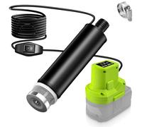Portable Water Transfer Pump For Ryobi 18V Battery, 500GPH 100W 16Ft Cord for Pool, Water Beds, Garden Shower, Puddle,Camping, RV, Bilge,Fish Tank,Diesel Boat Truck (No Battery)