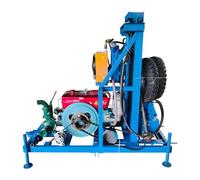 Portable water well drill rig, 0-100m depth drilling equipment for soil and soft rock, compact water well drill rig for farm and irrigation