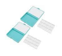 Portable Watercolor Box, Watercolor Palette Mini Watercolor Box Compact Travel Friendly Detachable Easy to Clean Durable Plastic for Artists Beginners 2Pcs (Blue Box, 12 Grids)