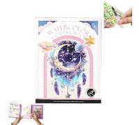 Portable Watercolor Kit for Beginners: Includes 12 Vibrant Embedded Paint Pans, Brush & 8 pre-Printed Pages for Stress-Relieving Creativity. Perfect for Travel & Art Therapy with Compact Design. (A)