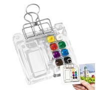 Portable Watercolor Palette - Acrylic Watercolor Paint Palette, Drawing Travel Paint Palette Magnetic | Tiny Watercolor Palette Travel Paint Tray Box with Lid, Multi-Grid for Watercolor Gouache Acry