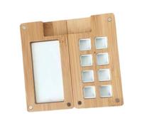 Portable Watercolor Palette Empty Wood 8 Grids Travel Watercolor Palette Box No Clip, 6x6cm