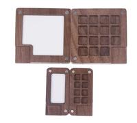 Portable Watercolor Palette Paint Box Handmade Empty Mini Black Walnut Watercolors(Color-A1)