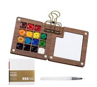Portable Watercolor Palette, Pocket Artist Watercolour, Tiny Watercolor Palette, Travel Ready Paint Palette Bundle, Wooden Travel Paint Palette, Travel Set Portable Outdoor Pocket Palette Paint Tray