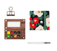 Portable Watercolor Travel Set with Wooden Palette & Clip, Mini Watercolor Painting Kit for Artists & Beginners, Ideal Outdoor Sketching & Art Gift (style C 8 color)