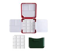 Portable Watercolour Paint Box with Brush Washer Folding Painting Case for Watercolour Oil Acrylics Paints Student Painting Supplies