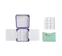 Portable Watercolour Paint Box with Brush Washer Folding Painting Case for Watercolour Oil Acrylics Paints Student Painting Supplies