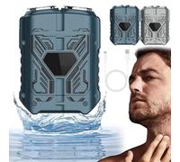 Portable Waterproof Electric Razor,Waterproof Wet Dry Rotary Shavers,Mini Dual-Head Electric Razor,USB Rechargeable Cordless Electric Shavers for Men (Blue)