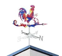 Portable Weather Vane - Rooster Wolf Wind Direction Indicator for Farmhouse Garden, Metal Ornamental Weathervane for Yard, Sheds, Backyard Roof, Garden and Farm Decor