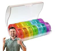 Portable Weekly Pill Box - PP Material 13cm 150g, Daily Medicine Organizer Case, Travel Supplement Storage Holder | Managing Tablets Doses Senior Medication Reminder Carrying Purse Pocket Gym