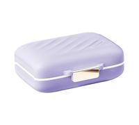 Portable Weekly Pill Organizer, 7 Compartment PP Medicine Box with Silicone Seal, Large Capacity Moisture-Proof Tablet and Capsule Storage Case for Daily Medication, Travel and Commuting Purple