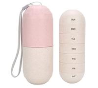 Portable Weekly Pills Organizer- 7 Day Capsule Shape Case for Travel, BPA Travel Camping Waterproof and Portable Travel Medicine Container to Hold Vitamins