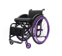 Portable Wheelchair, Lightweight Foldable Sports Wheelchair, Self-propelled Manual Chair with Anti-Tipper, Trolleys for Adults, Compact (Daily, 16.5in)