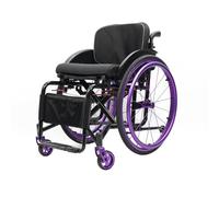 Portable Wheelchair, Lightweight Foldable Sports Wheelchair, Self-propelled Manual Chair with Anti-Tipper, Trolleys for Adults, Compact (Sports, 16.5in)