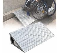 Portable Wheelchair Ramp for Scooters, Non-Skid Stainless Steel Threshold Ramp with Triangular Stable Structure for Easy Curb Access