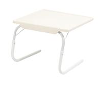Portable White Bed Table for Reading Writing - Adjustable Laptop Bed Tray