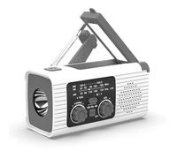 Portable Wind Up Radio with Solar Hand Crank, LED Flashlight, 4000mAh Battery, Cellphone Charger, SOS Alarm - Emergency Supplies & Outdoor Survival Equipment
