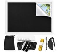 Portable Window Blackout Cover, 145 x 100 cm Hook-and-Loop Blind Set | Cut-to-fit blackout fabric; 20 pairs of 2 x 10 cm adhesive tabs, foam pads, tape measure, pen, cutter and storage bag