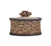Portable Windproof Ash Tray,Rock Shape Ceramic Ashtray with Lid,Office Home Desktop Decoration Ornaments Gift for Men Women(Green)