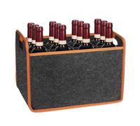 Portable Wine Tote Bag - Liquor Bottle Tote with 12 Compartments | Spirits Flask Boxes for Moving | Felt Booze Carrier Storage Box with Divider | Carafe Beverage Carrier for Picnic, Travel, Camping
