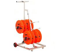 Portable Wire Spool Cart with Wheels, Heavy Duty Stainless Steel Cable Caddy Dispenser Rack for Electrical Wire, Multi-Spool Holder for Workshop