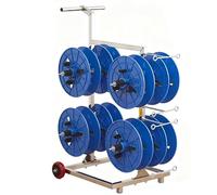 Portable Wire Spool Cart with Wheels, Heavy Duty Stainless Steel Cable Caddy Dispenser Rack for Electrical Wire, Multi-Spool Holder for Workshop