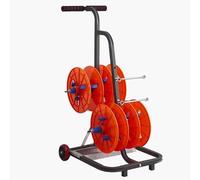 Portable Wire Spool Rack Cable Caddy, Heavy Duty Multi-Spool Wire Dispenser with Wheels, Multiple Axles Cable Spool Holder for Electrical Wire Storage & Organization, Rolling Cart