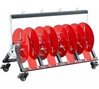 Portable Wire Spool Rack, Cable Caddy with Wheel,Multi-Spool Wire Rack Dispenser,2/3/4 Rods and Side Trays,for Construction Site and Retail Use(67x45x28cm)