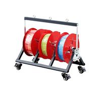 Portable Wire Spool Rack Dispenser Cart with Folding Axle, Heavy Duty Cable Caddie for Electrical & Industrial Use