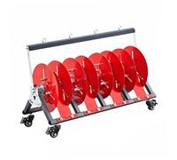 Portable Wire Spool Rack Dispenser Cart with Folding Axle, Heavy Duty Cable Caddie for Electrical & Industrial Use