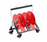 Portable Wire Spool Rack Dispenser Cart with Folding Axle, Heavy Duty Cable Caddie for Electrical & Industrial Use