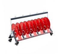Portable Wire Spool Rack Dispenser Cart with Folding Axle, Heavy Duty Cable Caddie for Electrical & Industrial Use