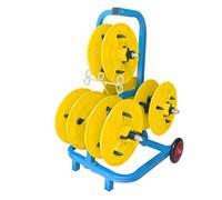 Portable Wire Spool Rack on Wheels 4/6/8 Reel Cable Caddy Holder & Dispenser Professional Electrician Wire Spinner for Easy Wire Management & Duct Reels