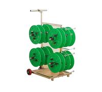 Portable Wire Spool & Reel Rack Cable Caddy with Wheels, Adjustable Heavy-Duty Rolling Multi-Spool Dispenser Dolly Cart for Electrical, Industrial, Construction & Mainten,Green-8 reels