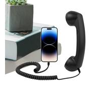 Portable Wired Handset - Integrated Earphone For Smartphones | Modern Vintage Style Phone - Comfortable Calling Accessory For Home, Office, Travel, And Everyday Use, ABS 20x6x3 Cm
