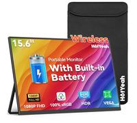 Portable Wireless Battery Powered Monitor Support AirPlay Miracast 15.6" IPS Screen 1080P USB-C HDMI External Display 2nd Screen for Laptop Macbook PC Phone