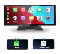 Portable Wireless Carplay Screen for Car Android Auto Screen, 10.26" IPS Car Stereo Wireless Car Play Screen to Any Car,Voice Control,1600 * 600P,Bluetooth,FM,Mirror Link,GPS Navigation