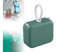 Portable Wireless Charging Treasure Mobile Phone Holder, Portable Folding Mobile Phone Holder Power Bank, 4000mAh Mini Power Bank Built-In Dual-Cable, Portable Charger USB C, Fast Charging (Green)