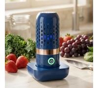 Portable Wireless Fruit And Vegetable Washing Machine 10-Min Auto Clean, Wireless Charging, For Fruits,Veggies,Meat,Rice And Utensils, (Blue)